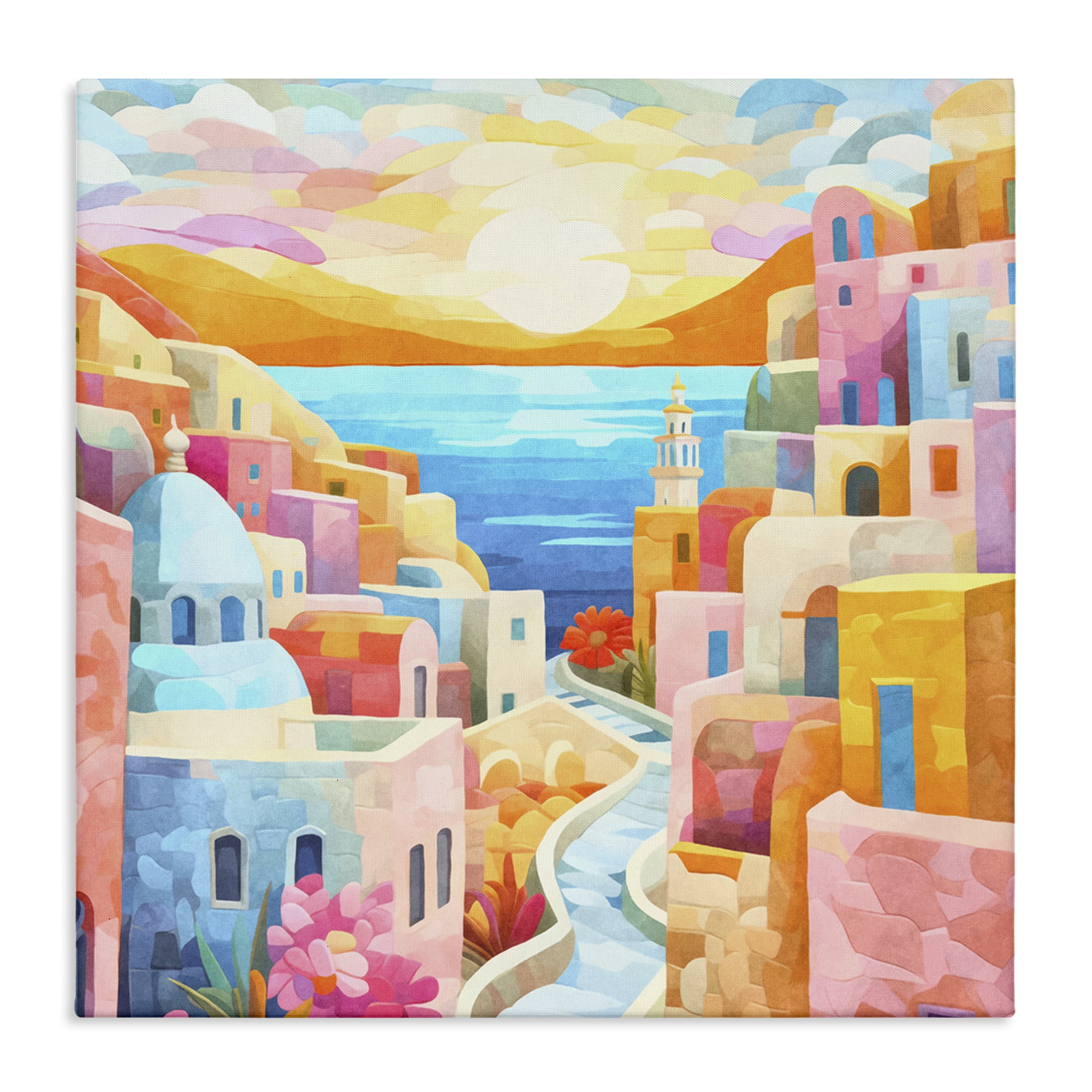 Stupell Industries Pastel Seaside Dreams Scenic & Cityscapes Painting Wrapped Canvas Art Print Wall Art, 30 x 30