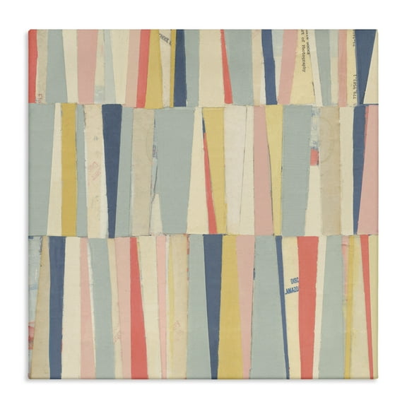 Stupell Industries Pastel Shapes Collage Abstract Painting Gallery Wrapped Canvas Art Print Wall Art, 17 x 17