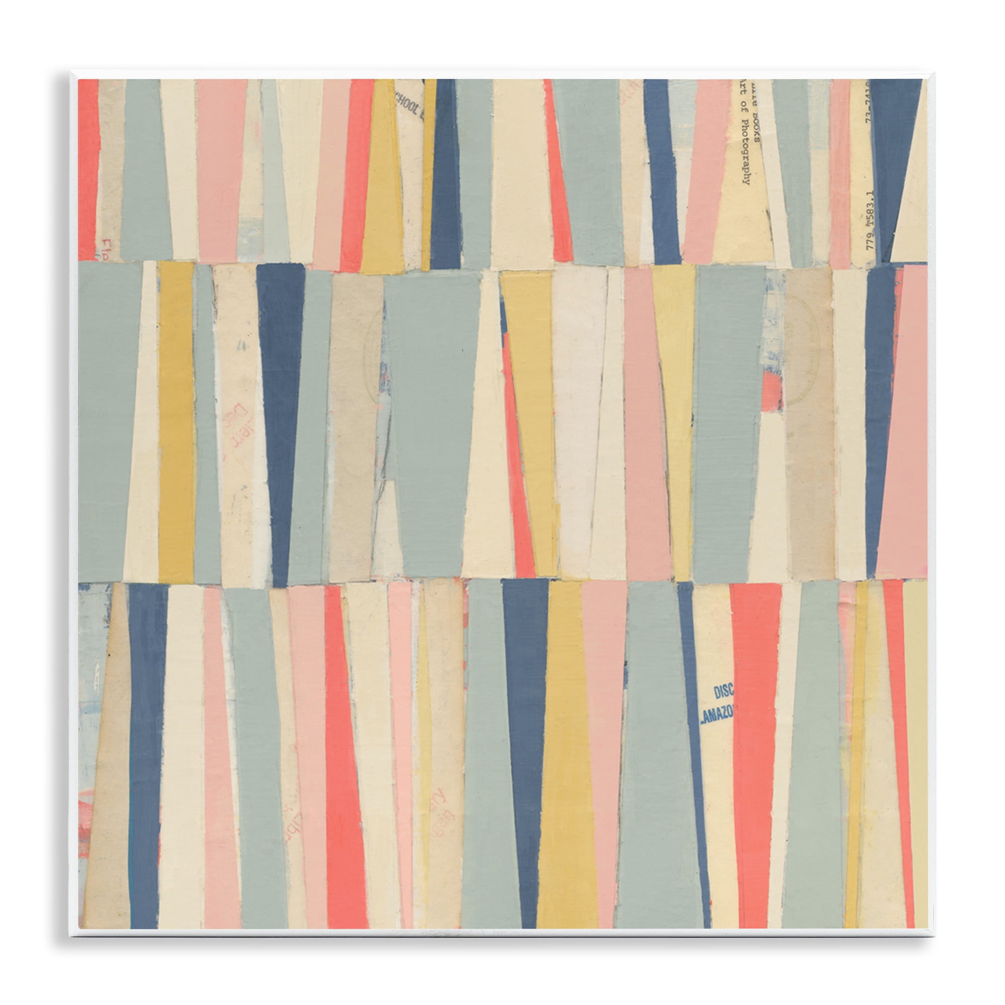 Stupell Industries Pastel Shapes Collage Abstract Painting Unframed Art Print Wall Art, 12 x 12