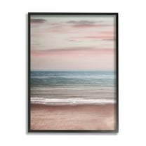 Stupell Industries Pastel Shore Sunrise Landscape Painting Black Framed Art Print Wall Art, 11 x 14