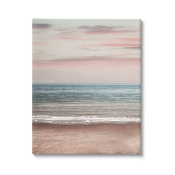 Stupell Industries Pastel Shore Sunrise Landscape Painting Gallery Wrapped Canvas Art Print Wall Art, 24 x 30