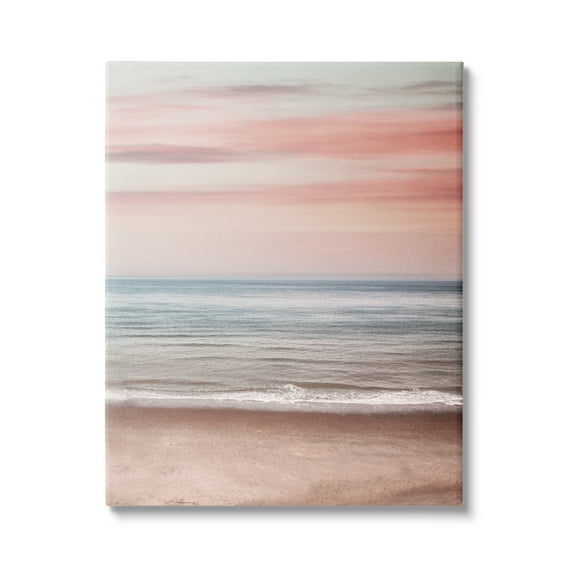 Stupell Industries Pastel Shore Sunset Landscape Painting Gallery Wrapped Canvas Art Print Wall Art, 16 x 20