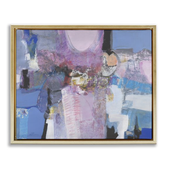 Stupell Industries Pastel Simpatia Abstract Gold Framed Floater Canvas Wall Art design by Maurizio Piovan, 25 x 31