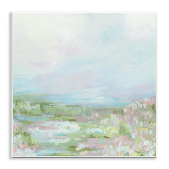 Stupell Industries Pastel Soft Landscape Landscape & Nature Painting Unframed Art Print Wall Art, 12 x 12