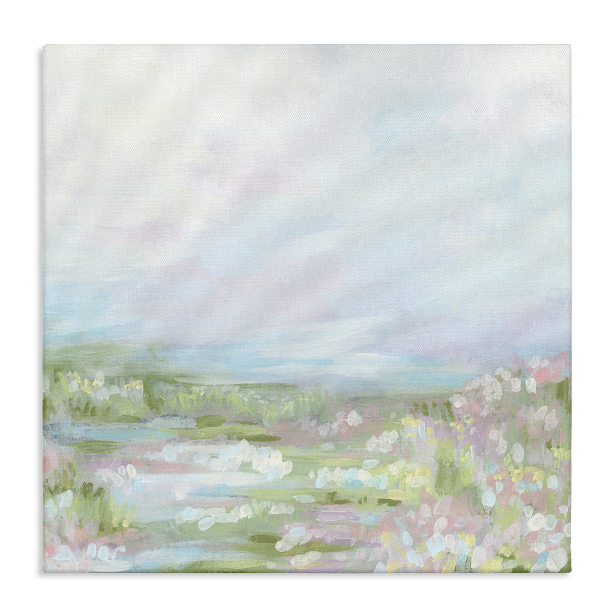 Stupell Industries Pastel Soft Landscape Landscape & Nature Painting Wrapped Canvas Art Print Wall Art, 24 x 24