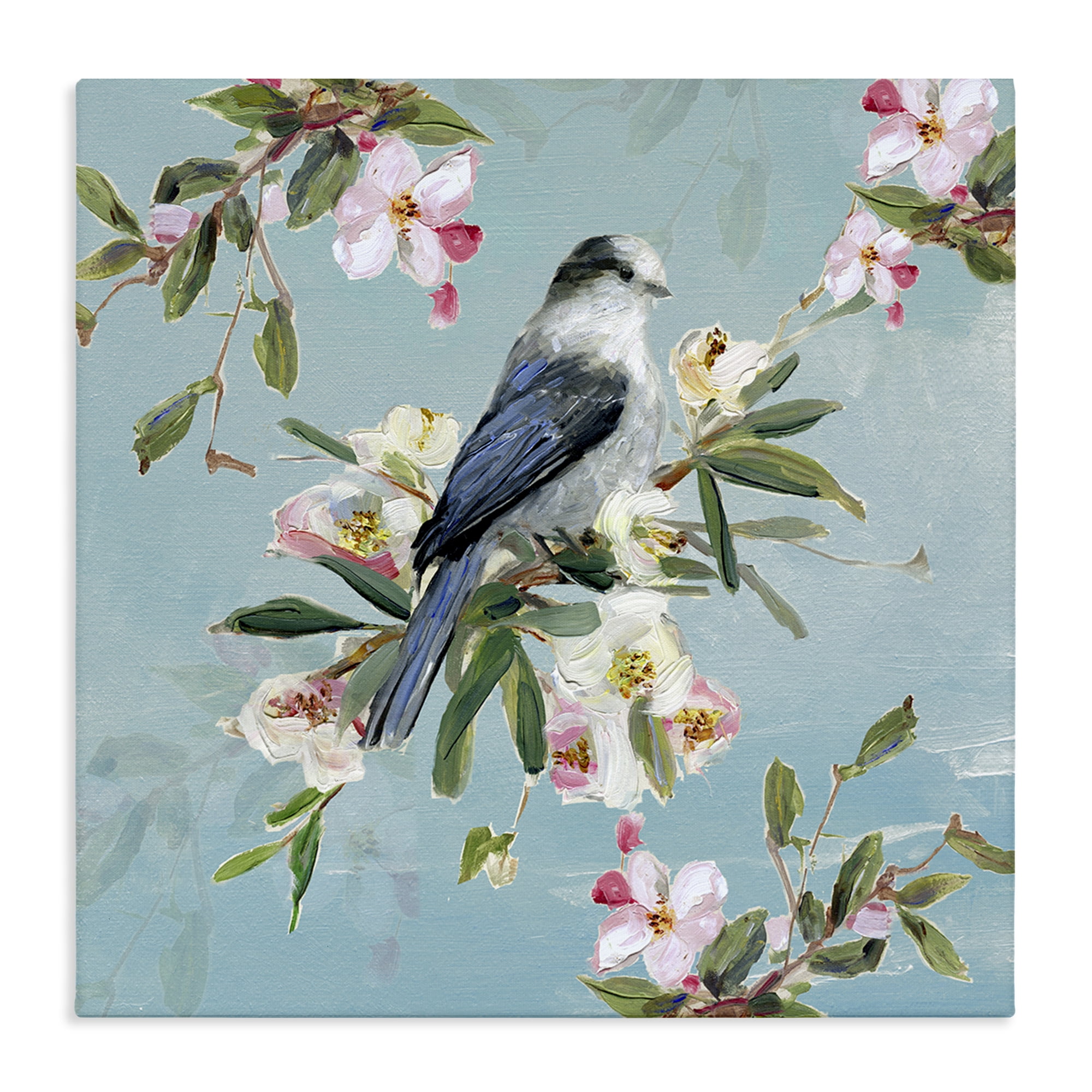 Stupell Industries Pastel Songbird Among Blossoms Canvas Wall Art, design by Sally Swatland