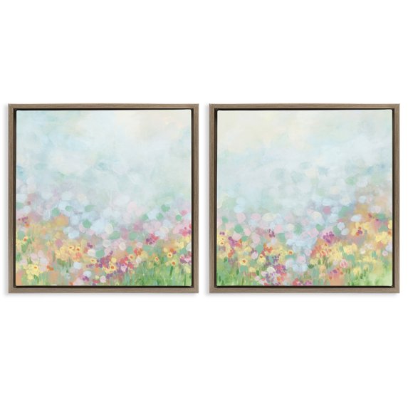 Stupell Industries Shabby Chic Brown 2pc Floating Frame Art Set, 18 x 18 each, by June Erica Vess