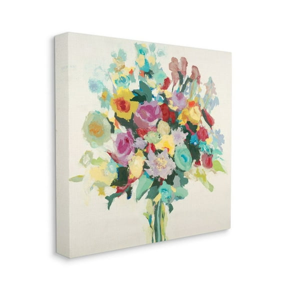 Stupell Industries Pastel Spring Seasonal Floral Bouquet Flower Painting Botanical & Floral Painting Gallery Wrapped Canvas Art Print Wall Art, 30 x 30