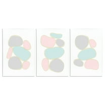 Stupell Industries Pastel Stones on White Abstract Painting Unframed Art Print Wall Art, 10 x 15, Set of 3