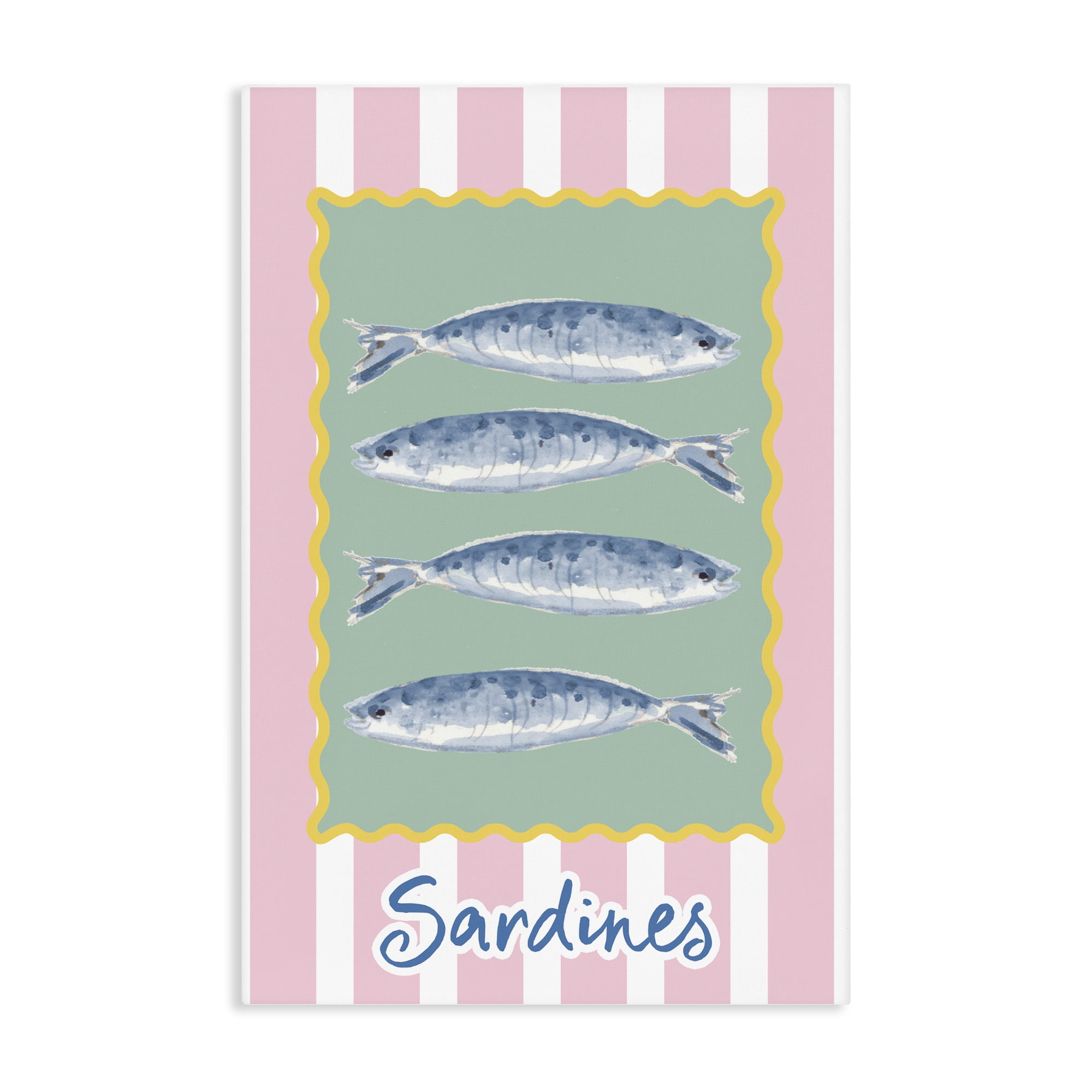 Stupell Industries Pastel Striped Sardines Canvas Wall Art, design by Patricia Pinto