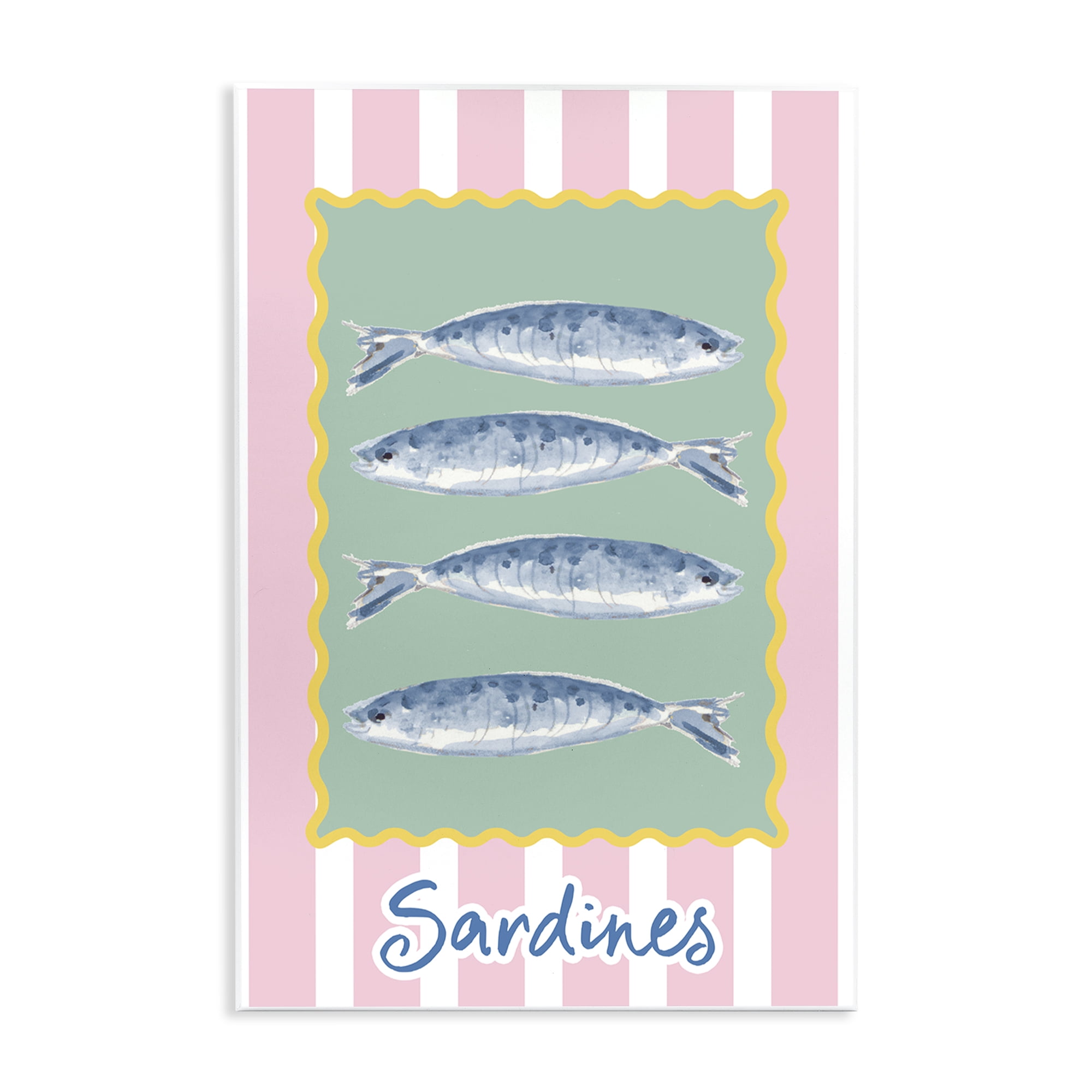 Stupell Industries Pastel Striped Sardines Wall Plaque Art, design by Patricia Pinto