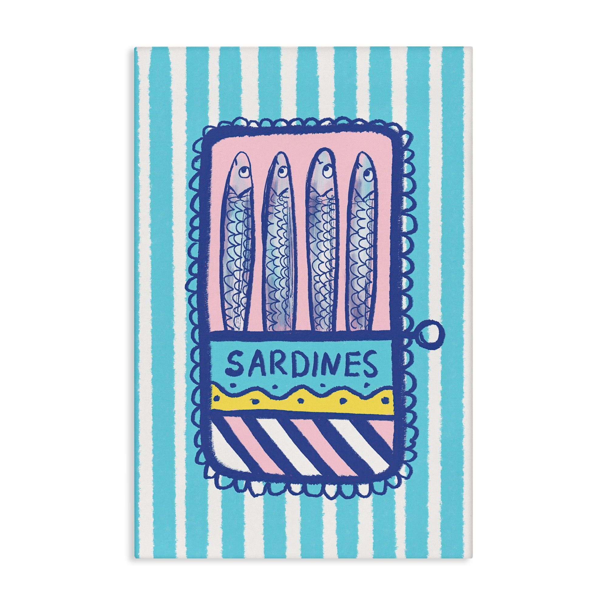 Stupell Industries Pastel & Stripes Sardines Canvas Wall Art, design by Florentina Dolci