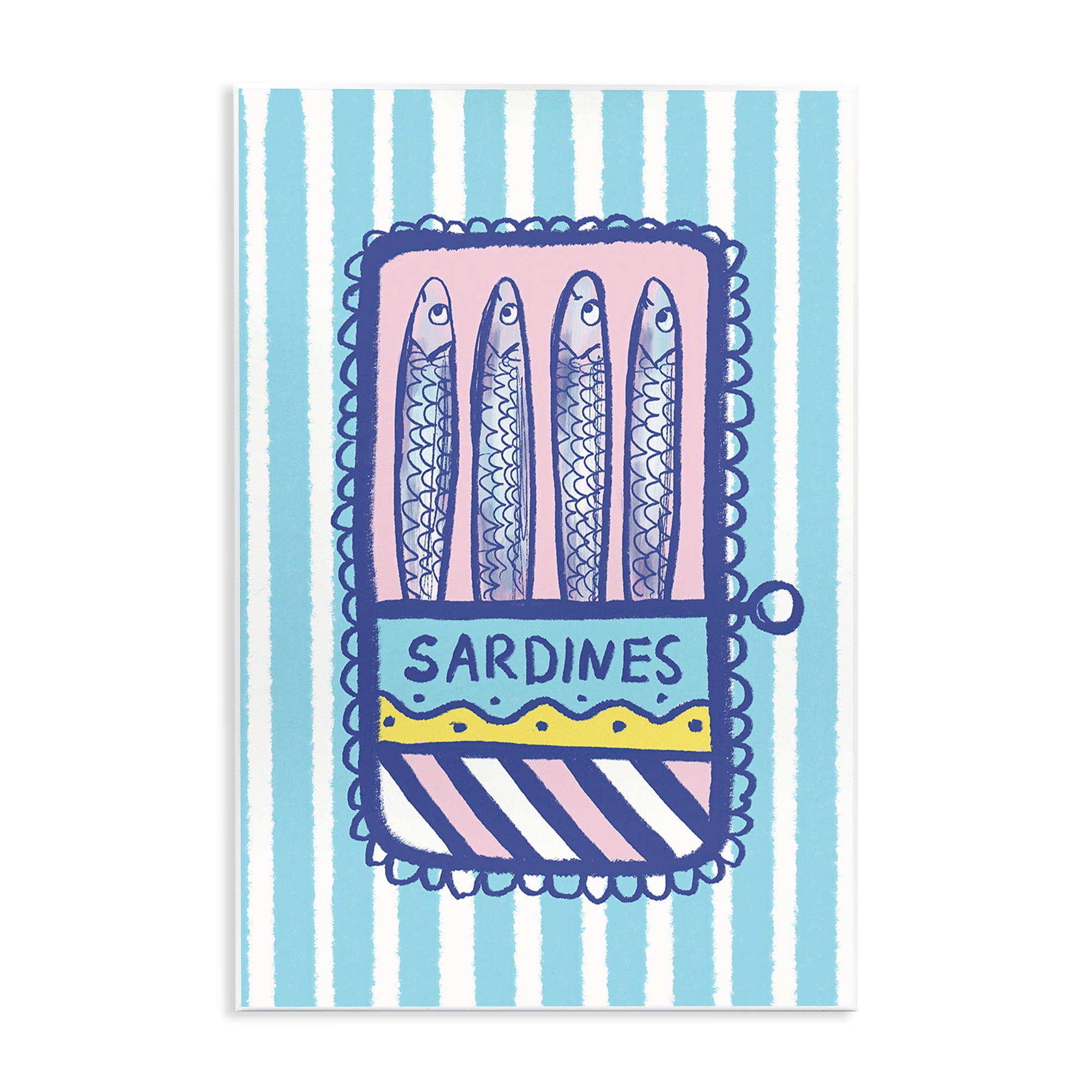 Stupell Industries Pastel & Stripes Sardines Wall Plaque Art, design by Florentina Dolci