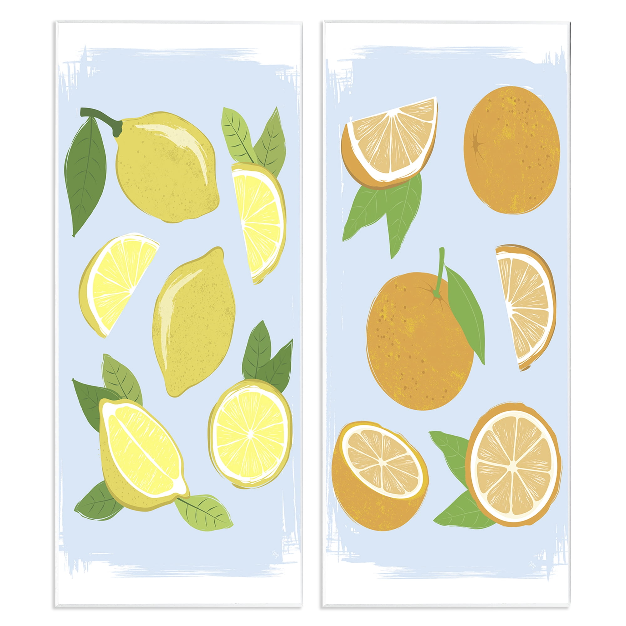 Stupell Industries Pastel Summer Citrus Fruits 2 Piece Wall Plaque Art Set, design by Martina Pavlova