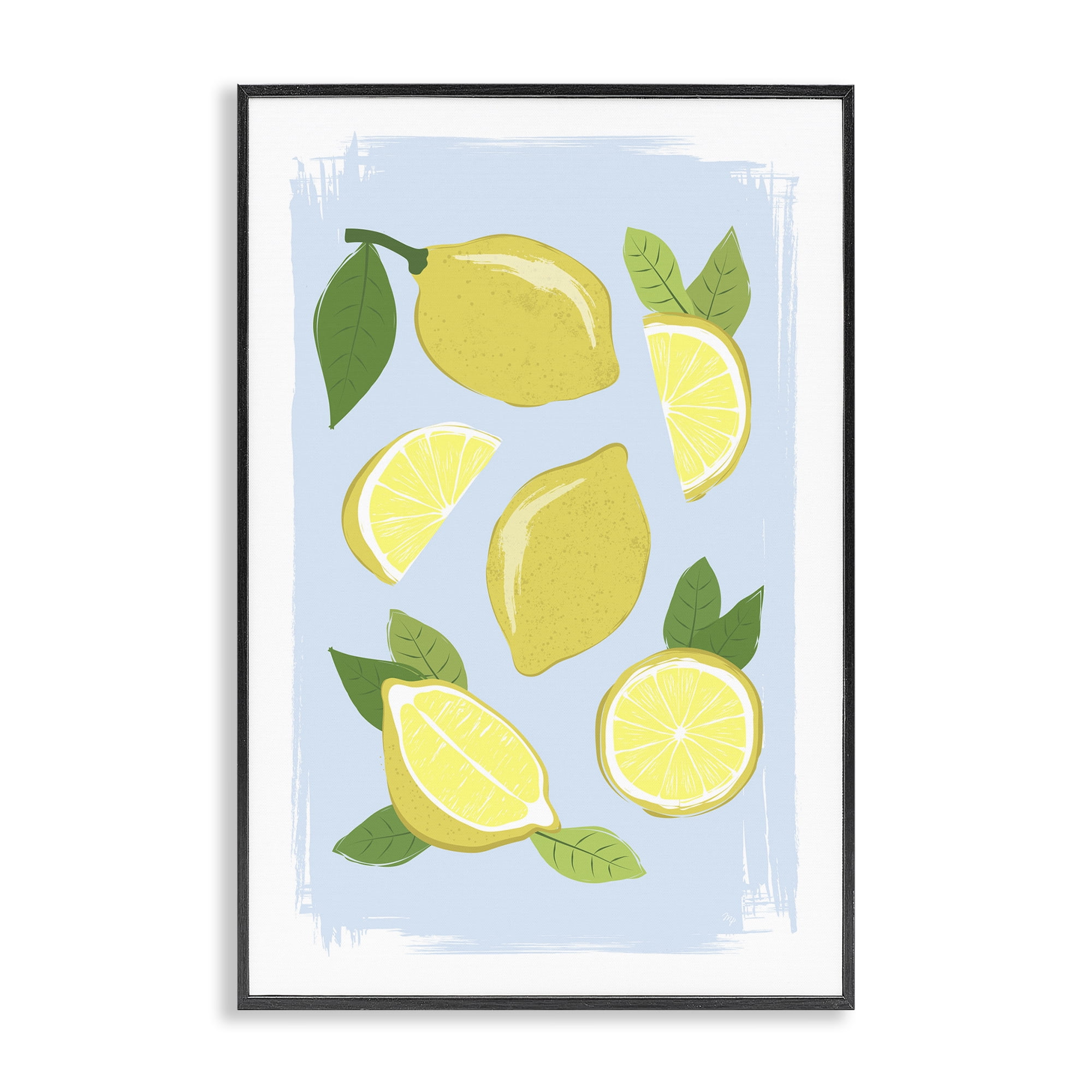 Stupell Industries Pastel Summer Lemons Black Framed Giclee Art, design by Martina Pavlova