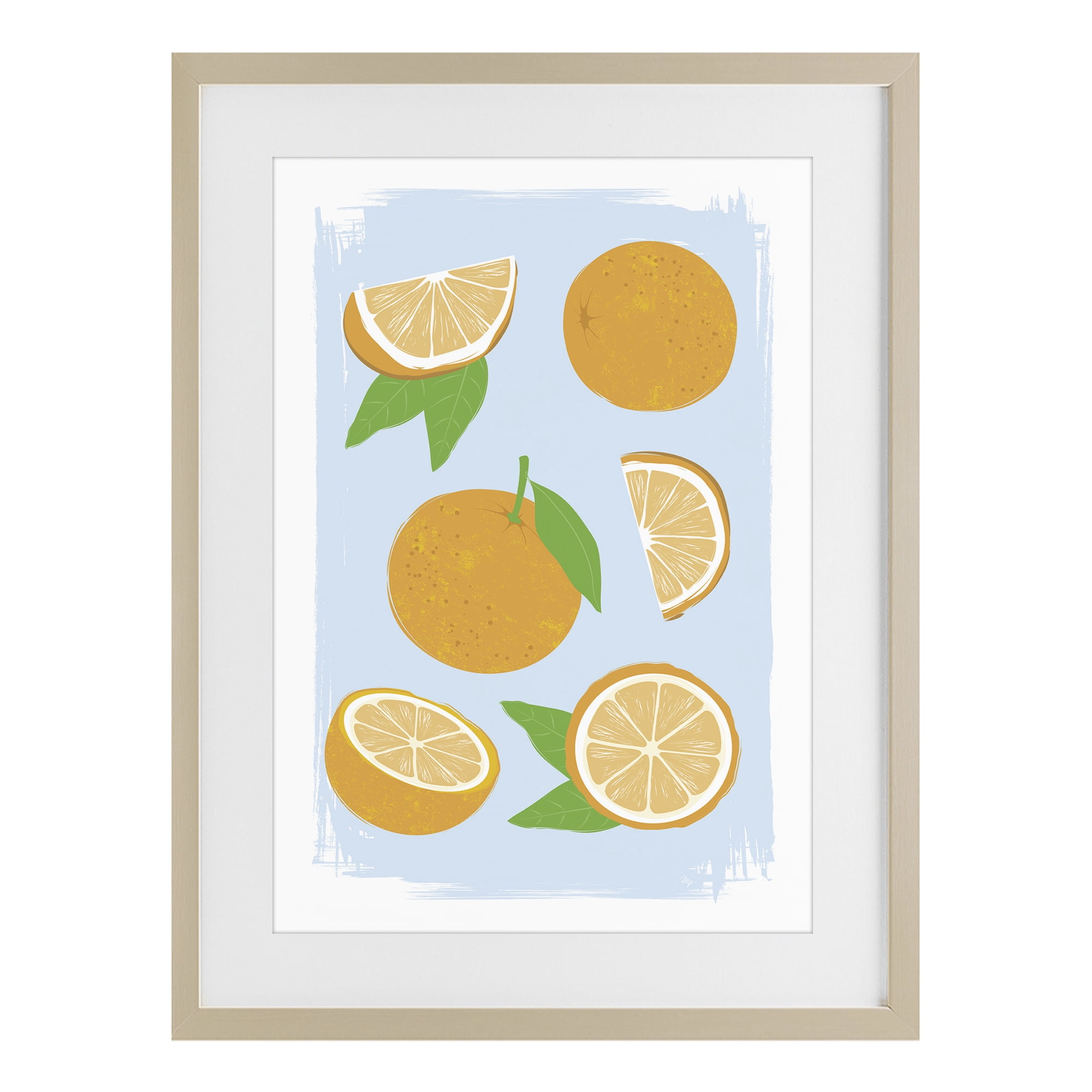 Stupell Industries Pastel Summer Oranges Birch Framed Print Under Glass, design by Martina Pavlova