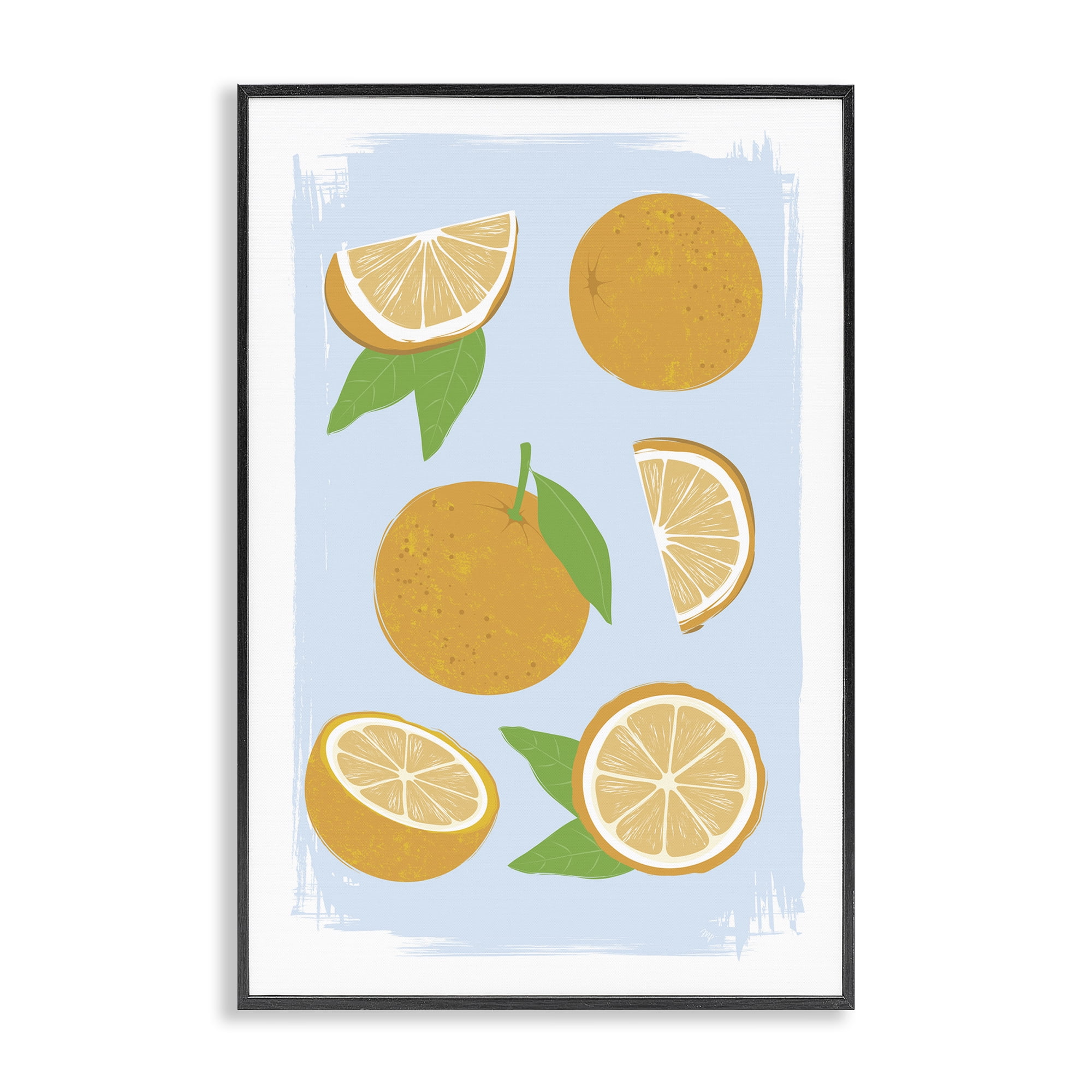 Stupell Industries Pastel Summer Oranges Black Framed Giclee Art, design by Martina Pavlova