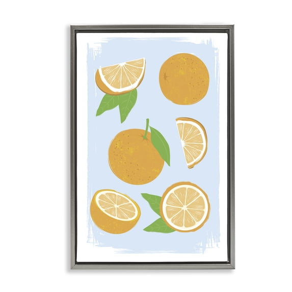 Stupell Industries Farmhouse Pastel Summer Oranges Gray Floating Frame Canvas Art, 21 x 31, by Martina Pavlova