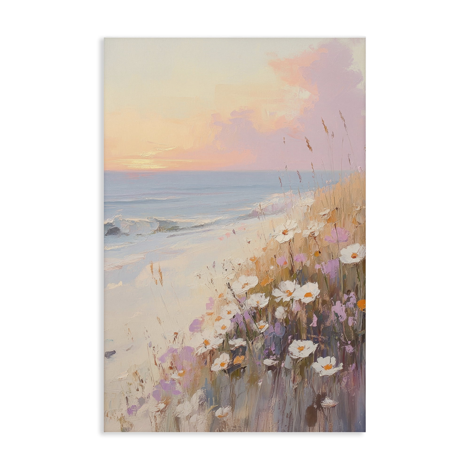 Stupell Industries Pastel Sunset Wildflowers By Sea Canvas Wall Art, design by Sisi and Seb