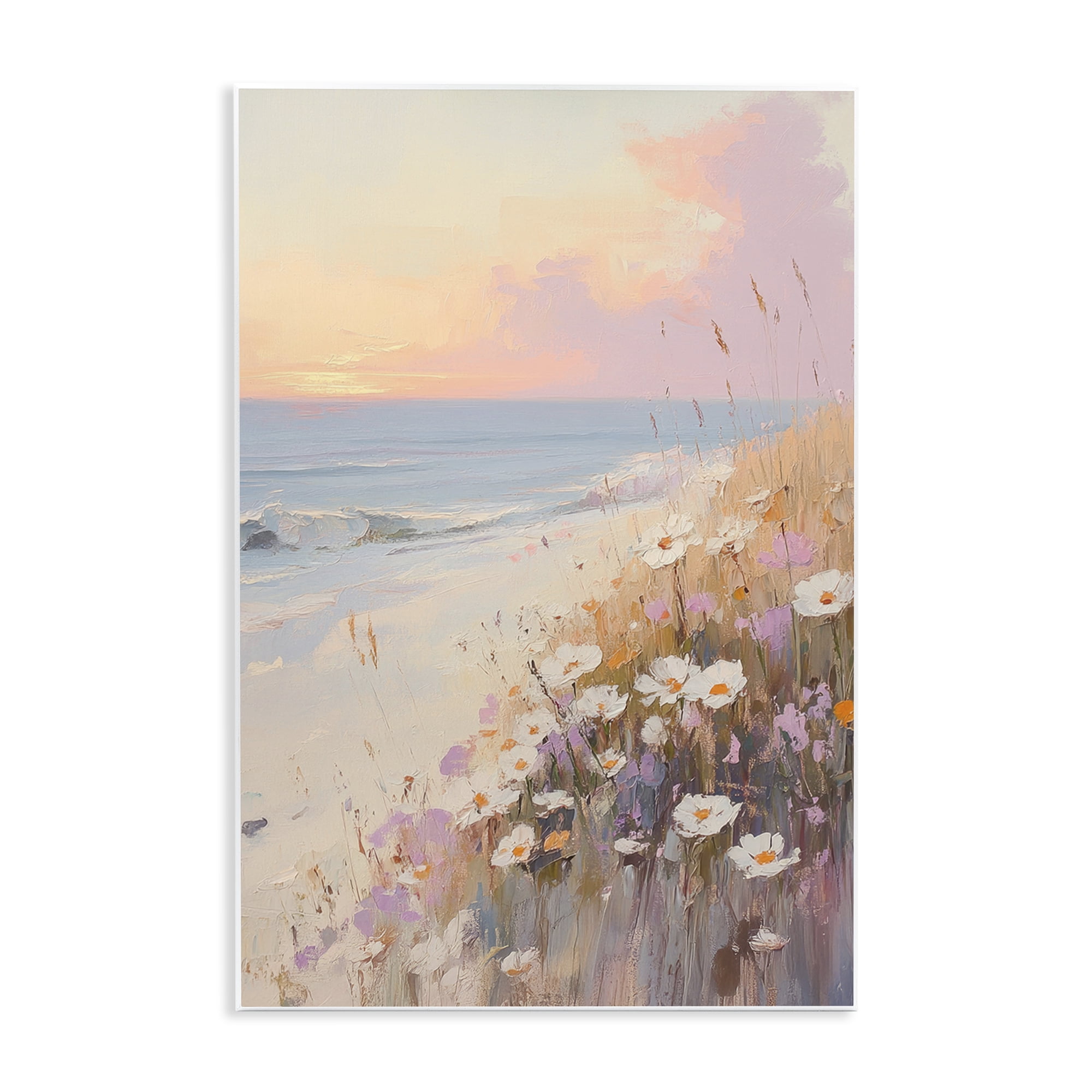 Stupell Industries Pastel Sunset Wildflowers By Sea Wall Plaque Art, design by Sisi and Seb