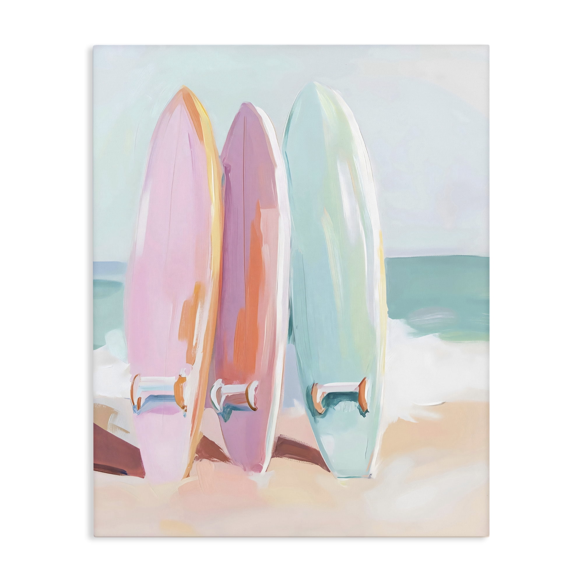 Stupell Industries Pastel Surfboards on Sandy Beach Canvas Wall Art, design by The Prints Vibe