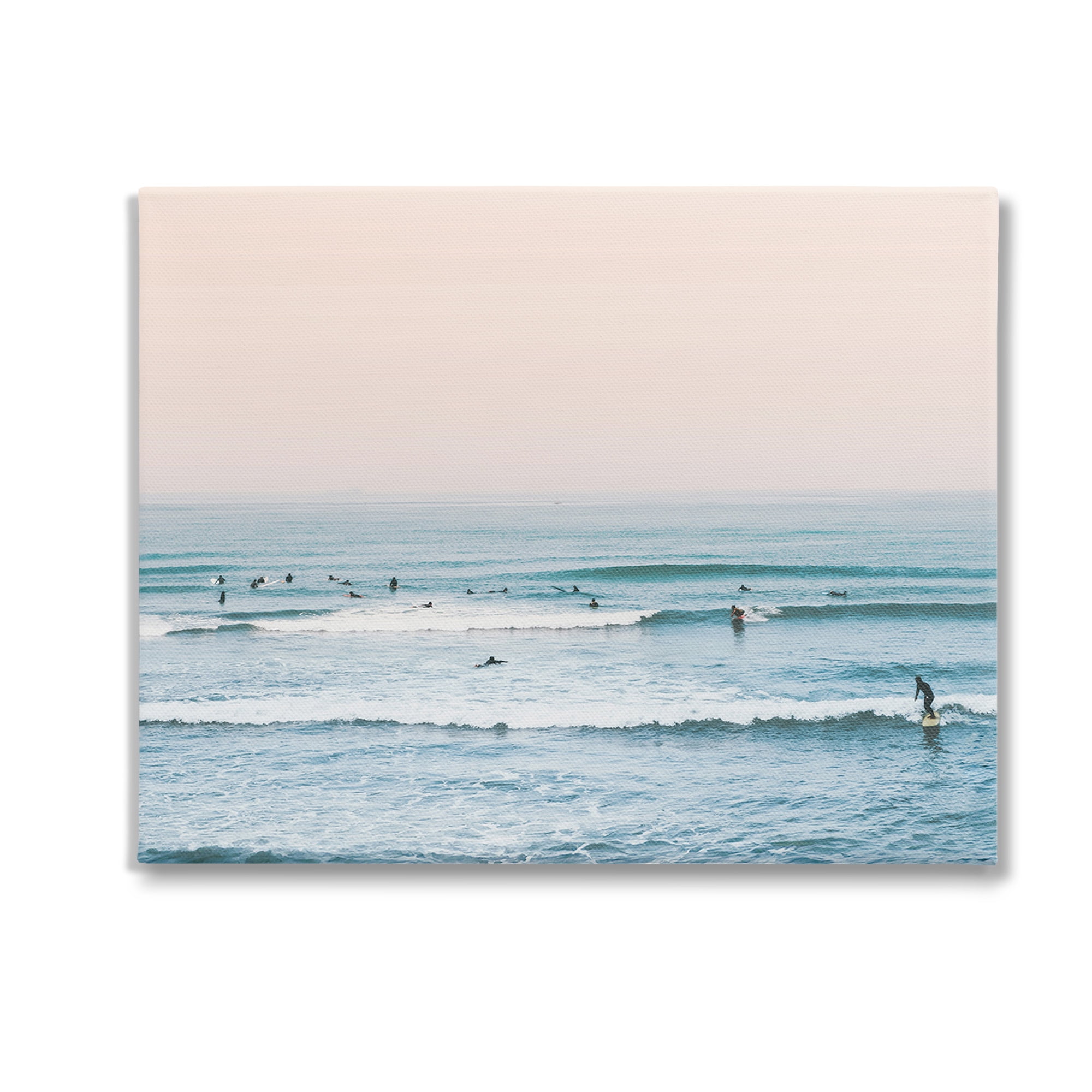 Stupell Industries Pastel Surfer Scene Sports Photography Gallery Wrapped Canvas Art Print Wall Art, 20 x 16