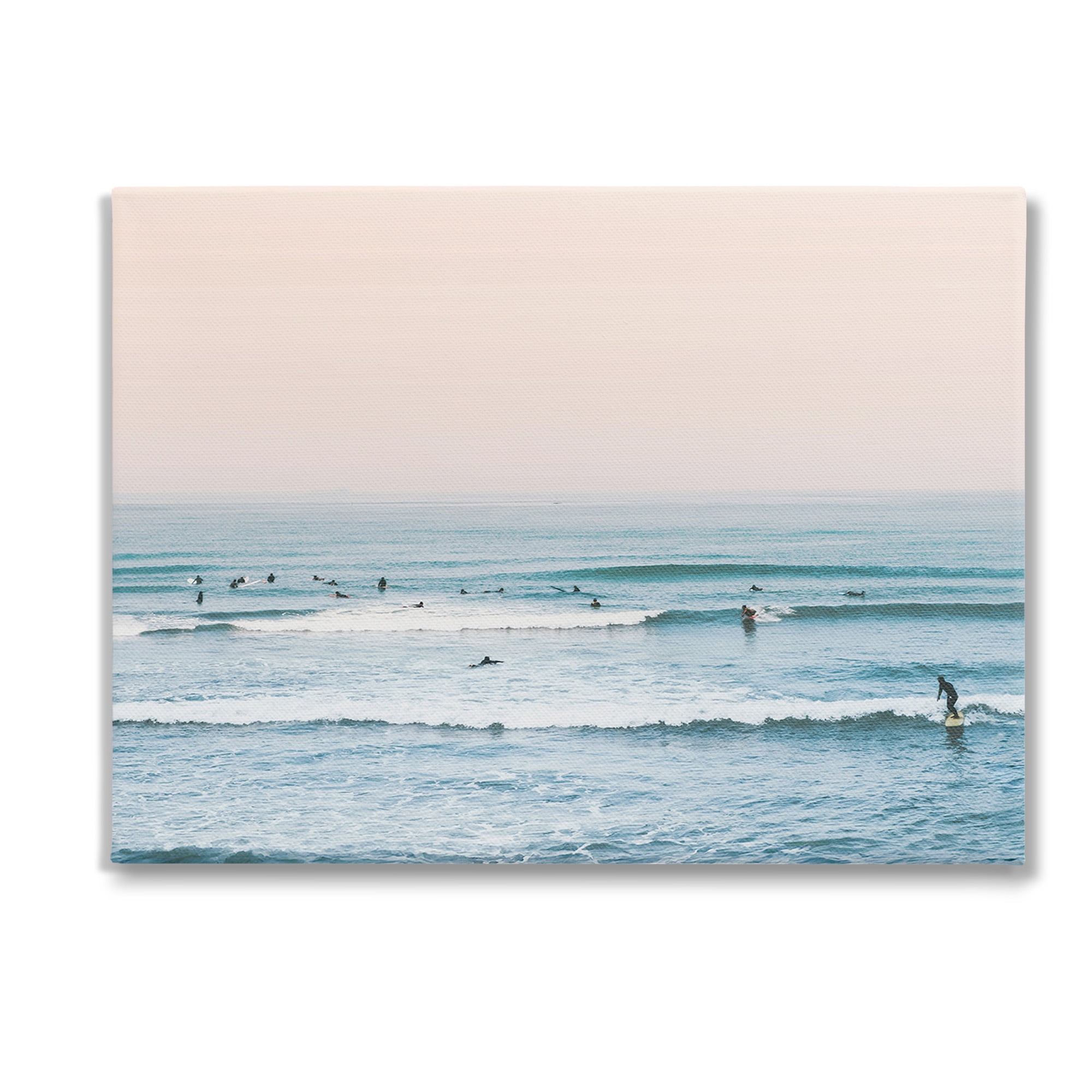 Stupell Industries Pastel Surfer Scene Sports Photography Gallery Wrapped Canvas Art Print Wall Art, 48 x 36
