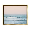 thumbnail image 1 of Stupell Industries Pastel Surfer Scene Sports Photography Gold Floater Framed Canvas Art Print Wall Art, 21 x 17, 1 of 10