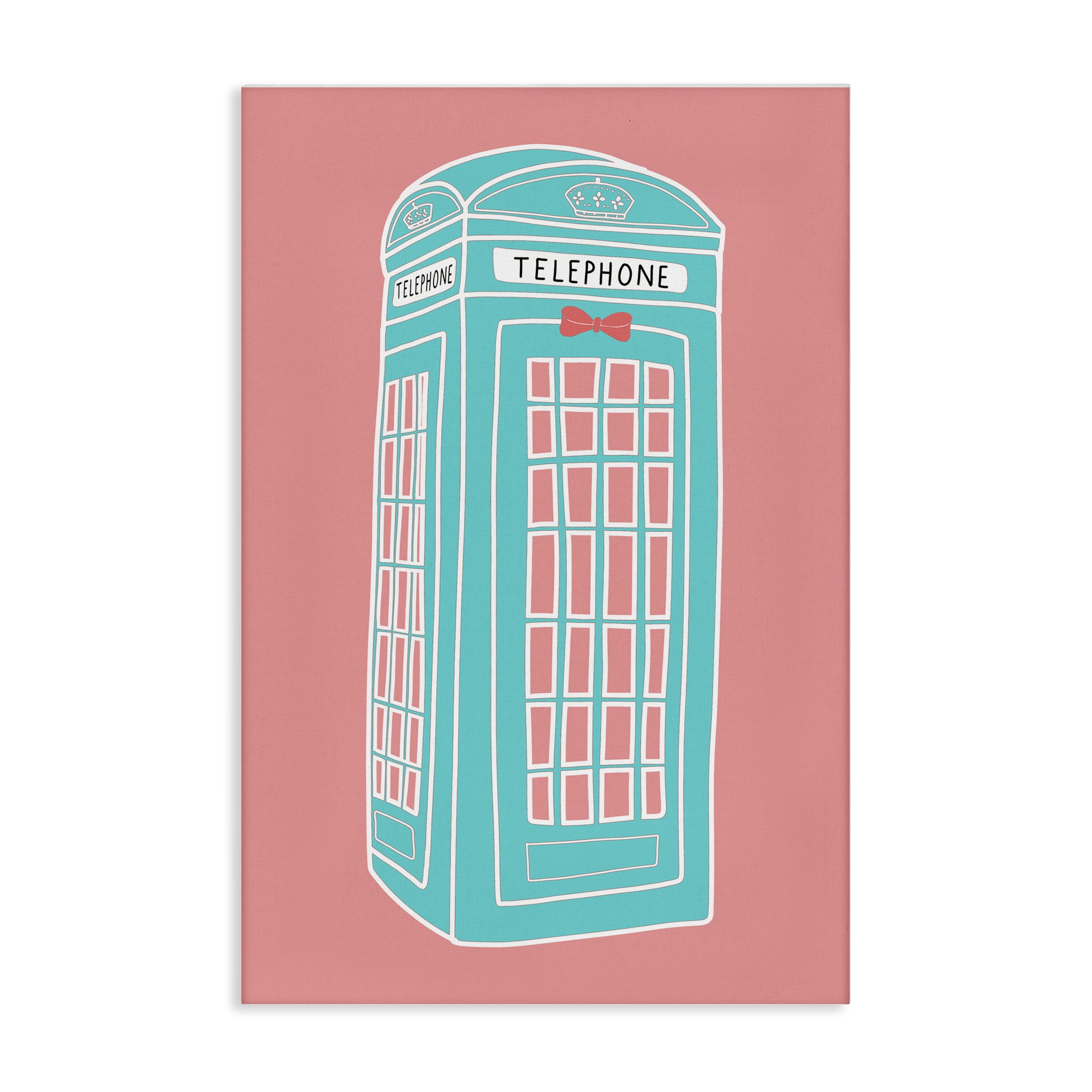 Stupell Industries Pastel Telephone Booth Abstract Painting Wrapped Canvas Art Print Wall Art, 16 x 24
