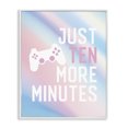 thumbnail image 1 of Stupell Industries Pastel Ten More Minutes Gamer Quotes and Sayings Painting White Framed Art Print Wall Art, 11 x 14, 1 of 8