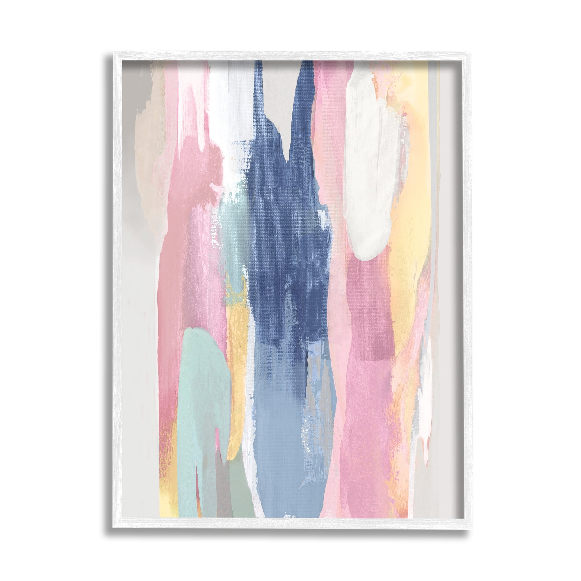 White Framed Abstract Pastel Tones Print, 11 x 14