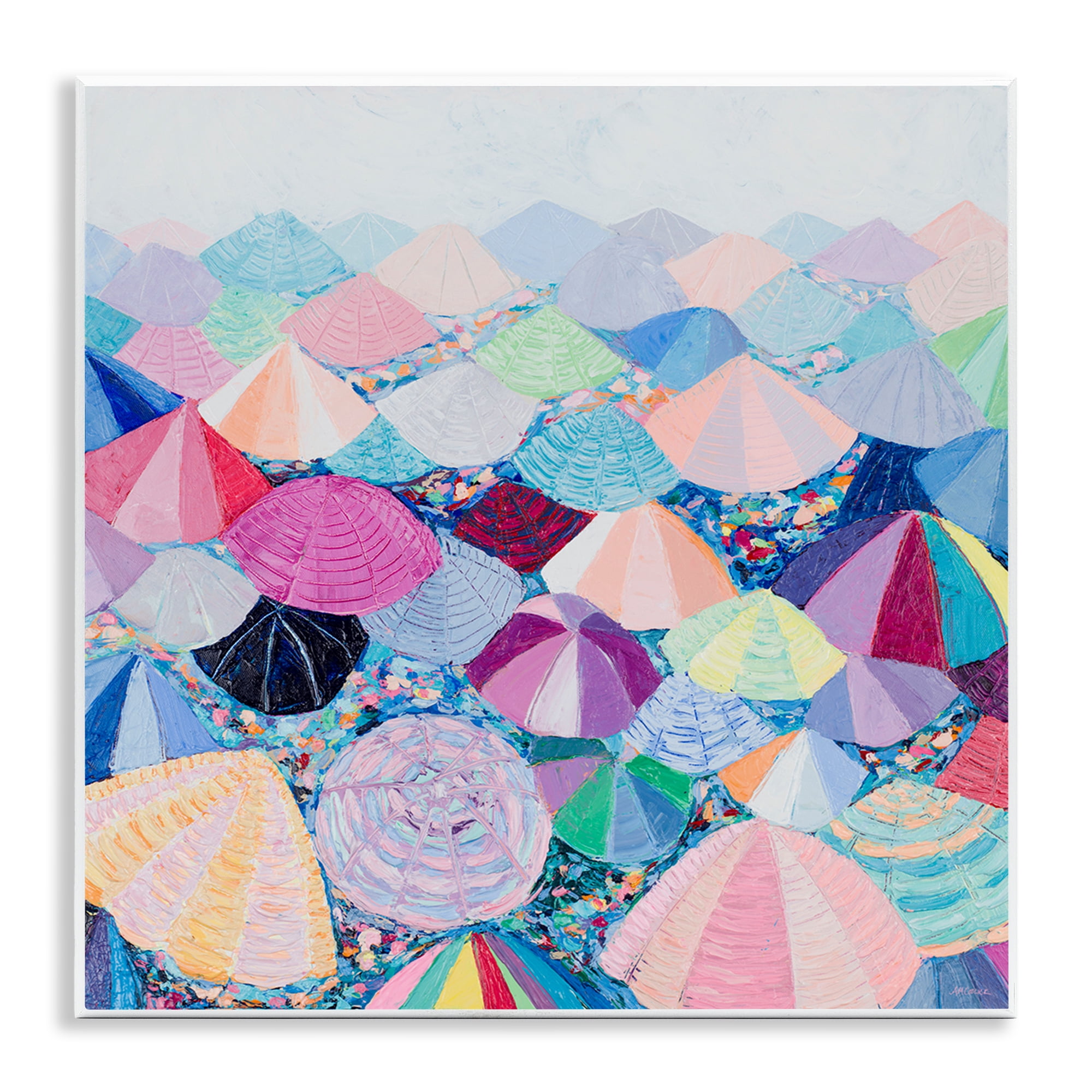 Stupell Industries Pastel Umbrella Nation Abstract Painting Unframed Art Print Wall Art, 12 x 12