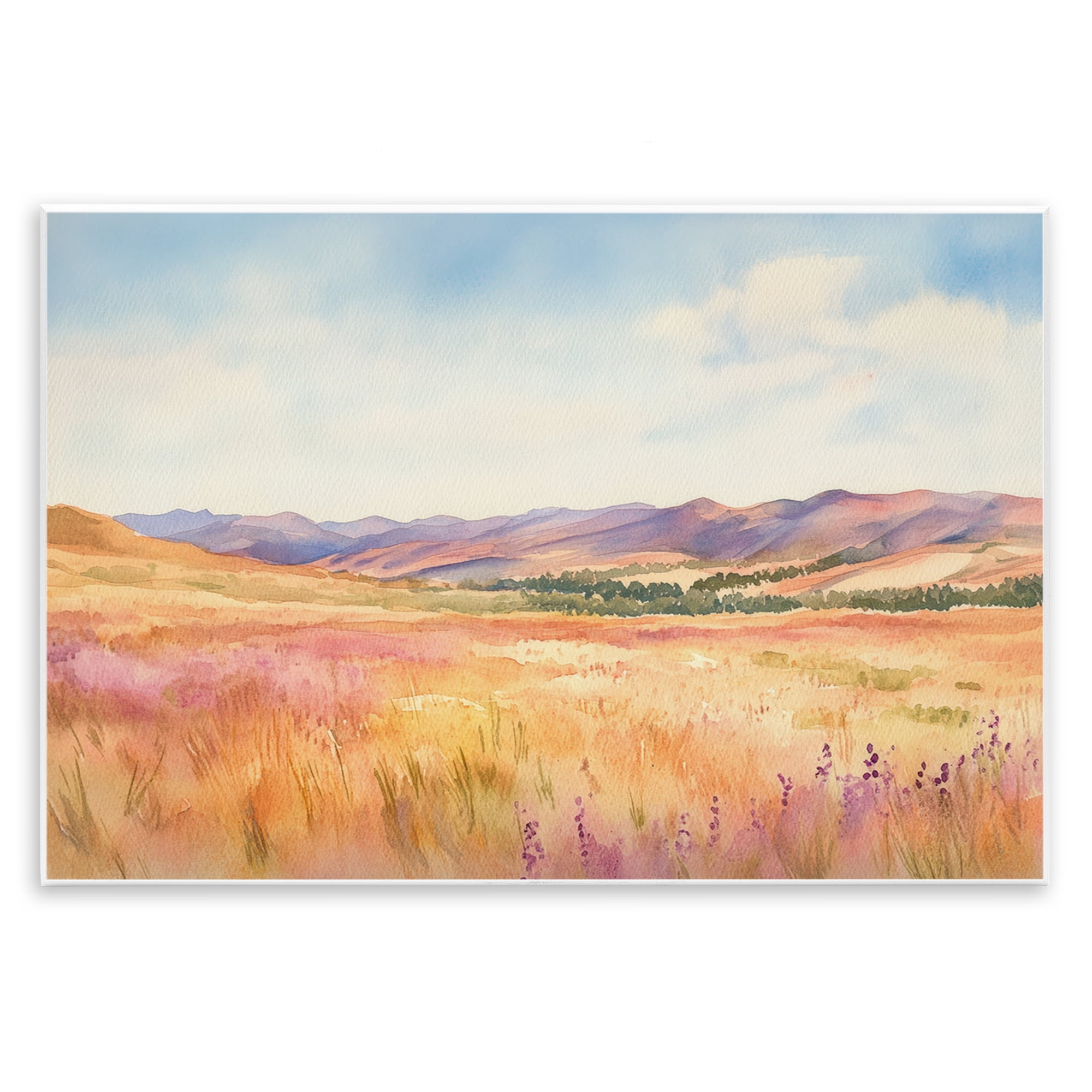 Stupell Industries Pastel Valley Panorama Wall Plaque Art, design by Petal Prints Design