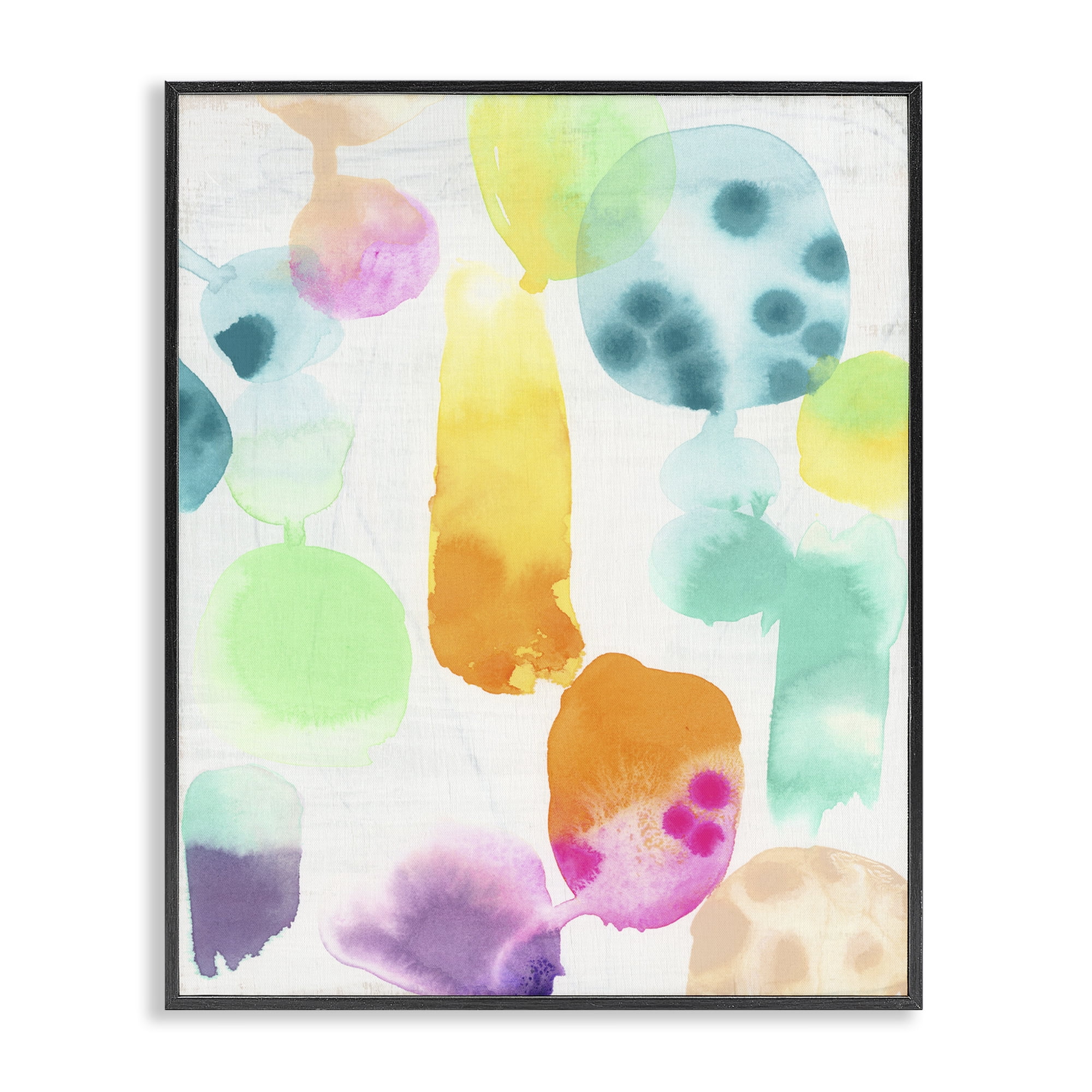 Stupell Industries Pastel Watercolor Pattern Abstract Painting Black Framed Art Print Wall Art, 24 x 30
