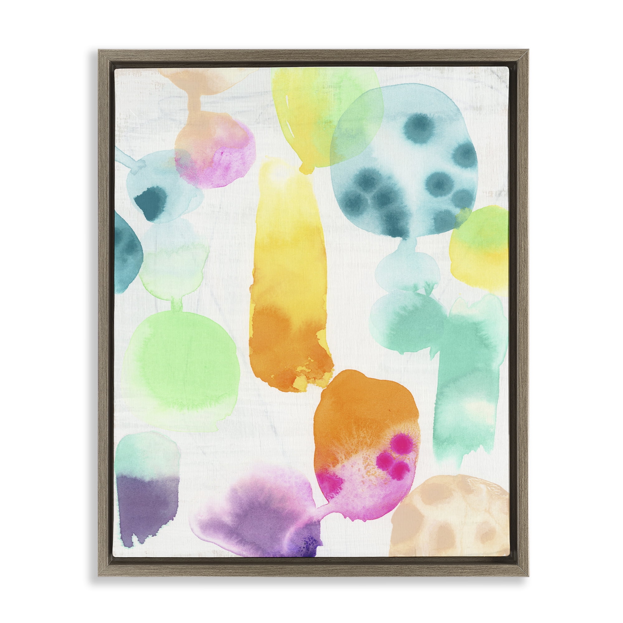 Stupell Industries Pastel Watercolor Pattern Abstract Painting Brown Floater Framed Canvas Art Print Wall Art, 17 x 21