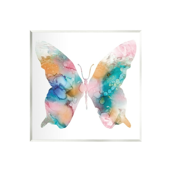 Stupell Industries Pastel Watercolor Pattern Butterfly Silhouette Painting Graphic Art Unframed Art Print Wall Art, Design by Susan Jill