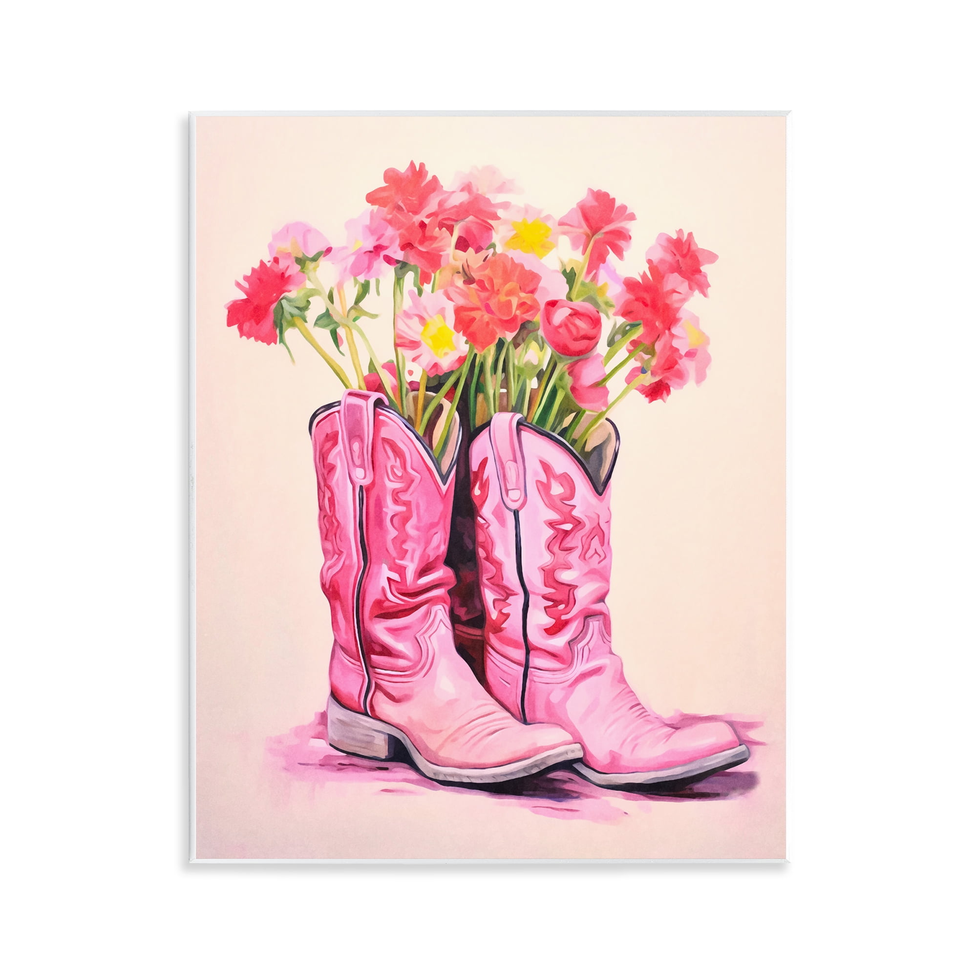 Stupell Industries Pastel Western Whimsy Botanical & Floral Painting Unframed Art Print Wall Art, 11 x 14