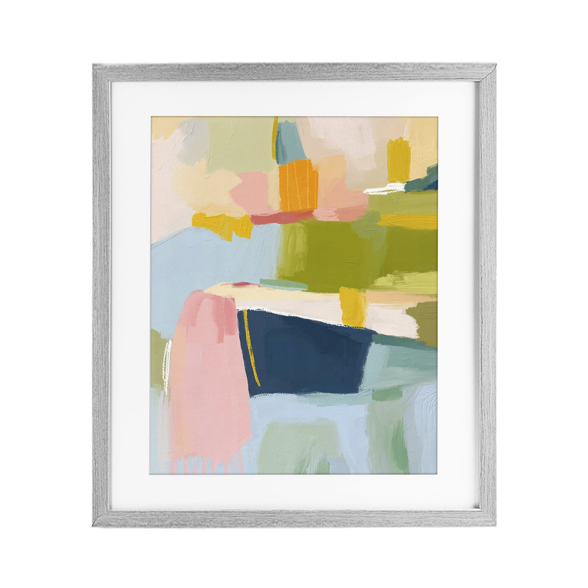 Stupell Industries Pastel Wonder Brushstrokes Gray Framed Print Under Glass, design by Lisa Nohren