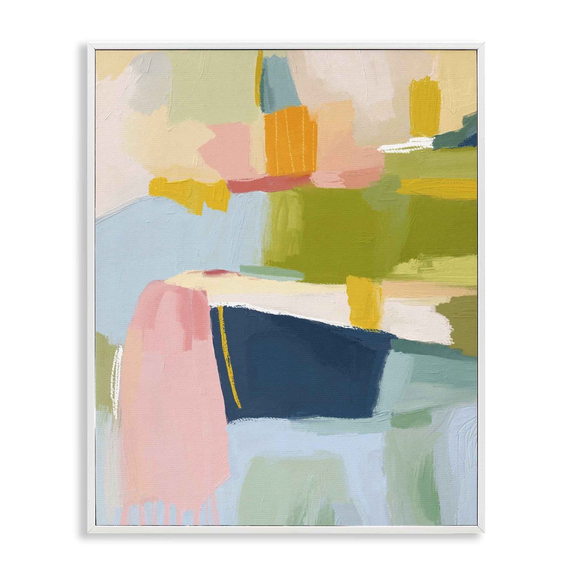 Stupell Industries Pastel Wonder Brushstrokes White Framed Giclee Art, design by Lisa Nohren