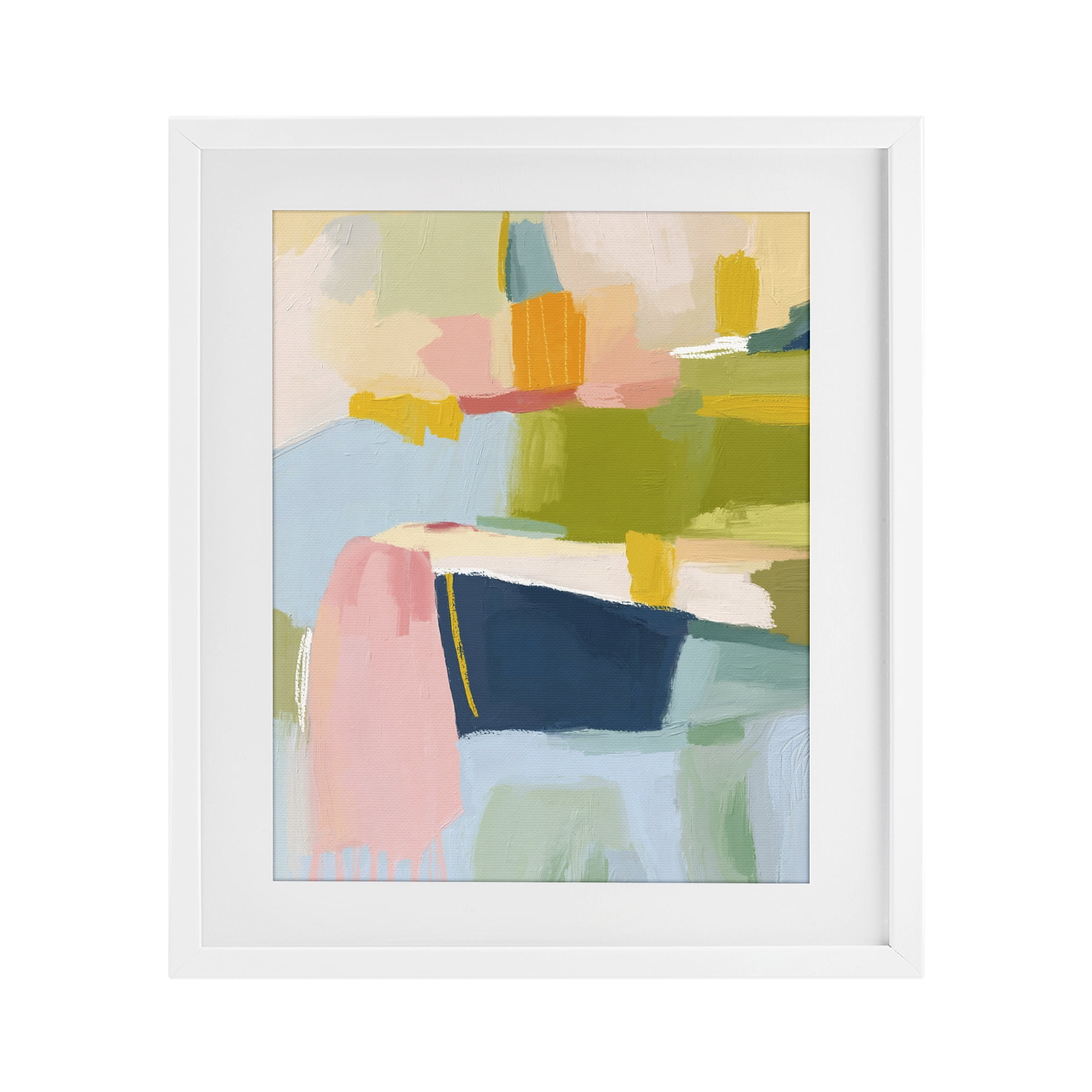 Stupell Industries Pastel Wonder Brushstrokes White Framed Print Under Glass, design by Lisa Nohren