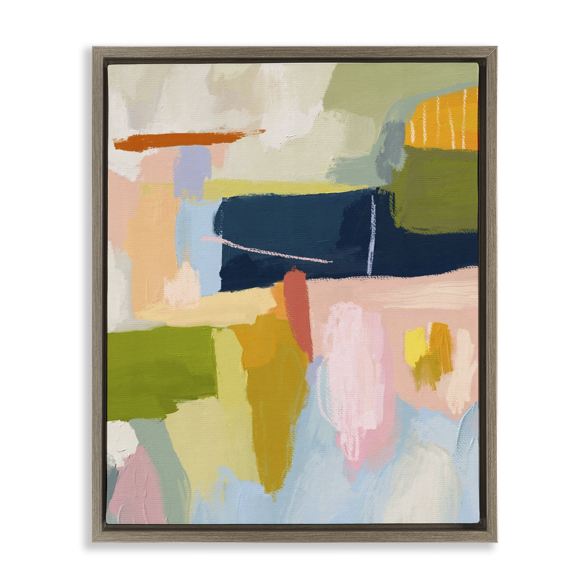 Stupell Industries Pastel Wonder Smattering Brown Framed Floater Canvas Wall Art, design by Lisa Nohren