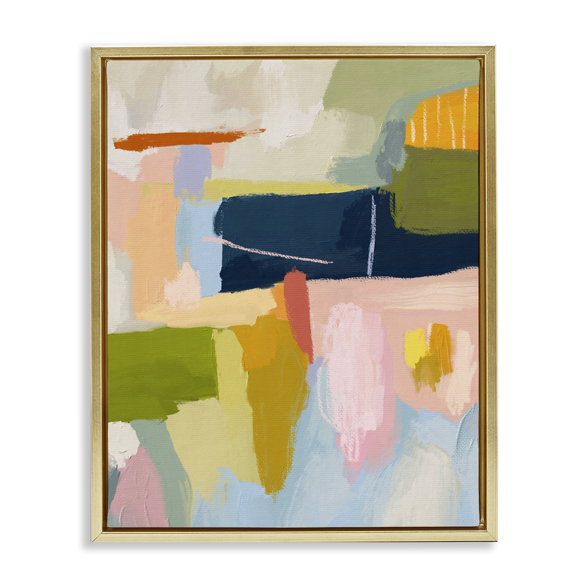 Stupell Industries Pastel Wonder Smattering Gold Framed Floater Canvas Wall Art, design by Lisa Nohren