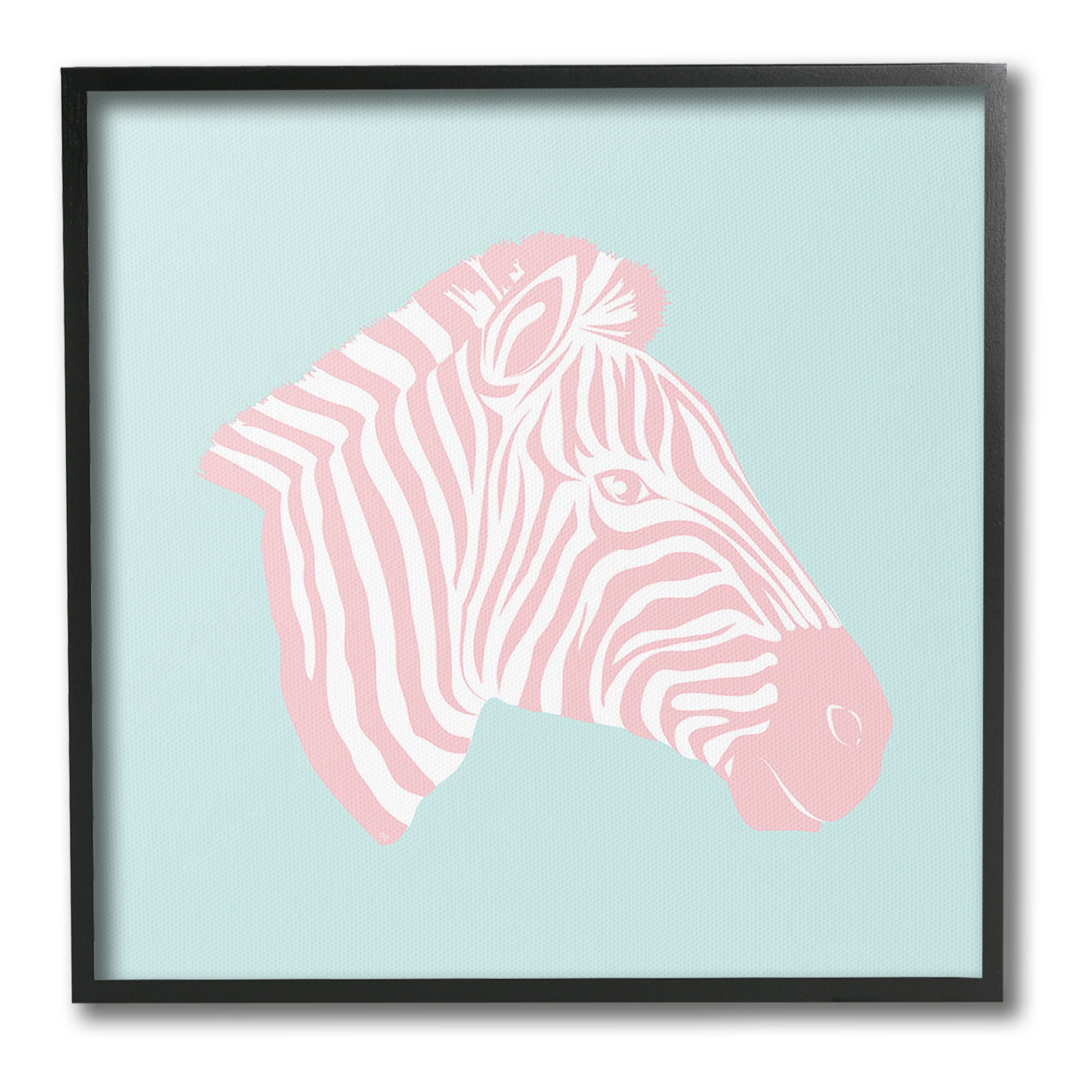 Stupell Industries Pastel Zebra Portrait Animals & Insects Painting Black Framed Art Print Wall Art, 12 x 12