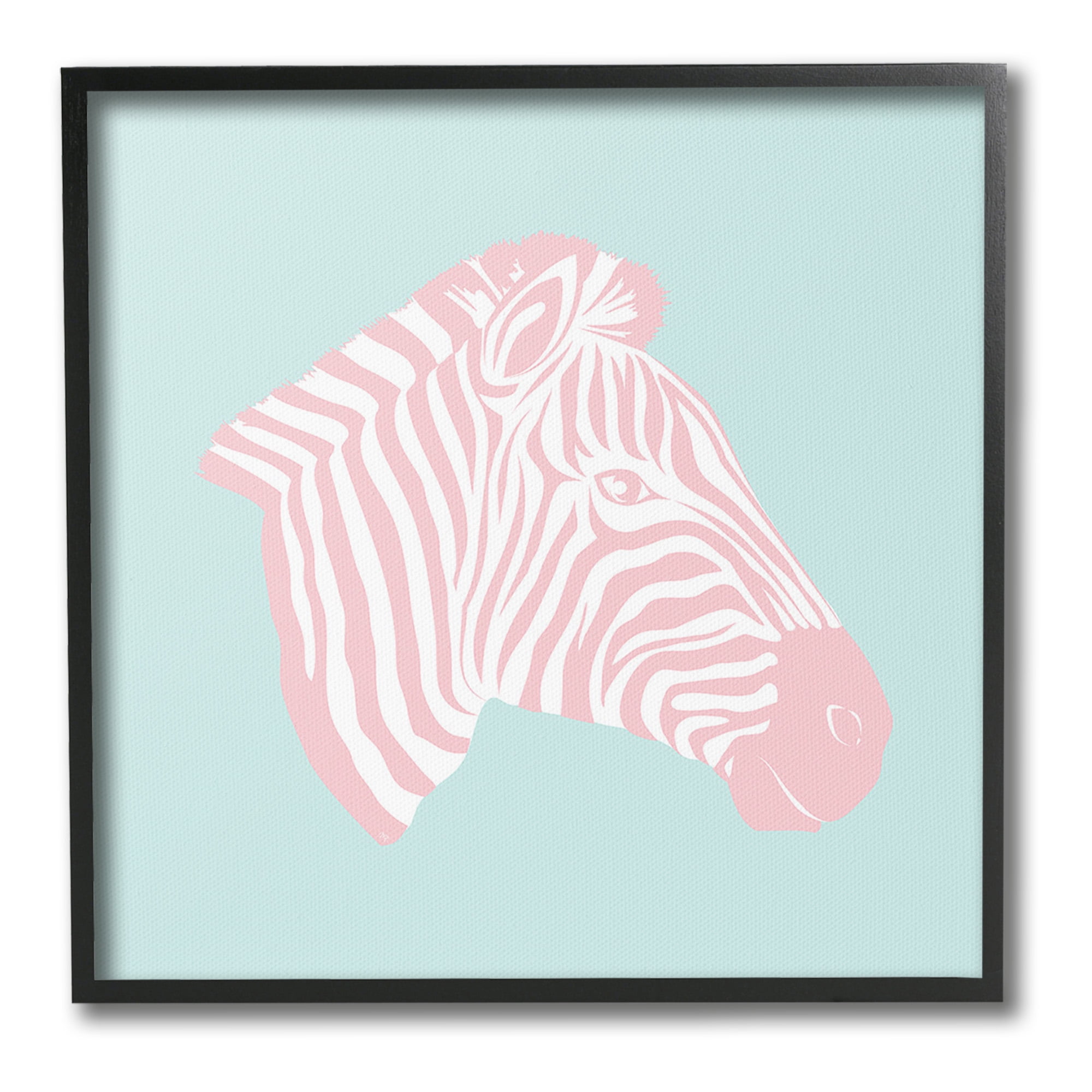 Stupell Industries Pastel Zebra Portrait Animals & Insects Painting Black Framed Art Print Wall Art, 24 x 24