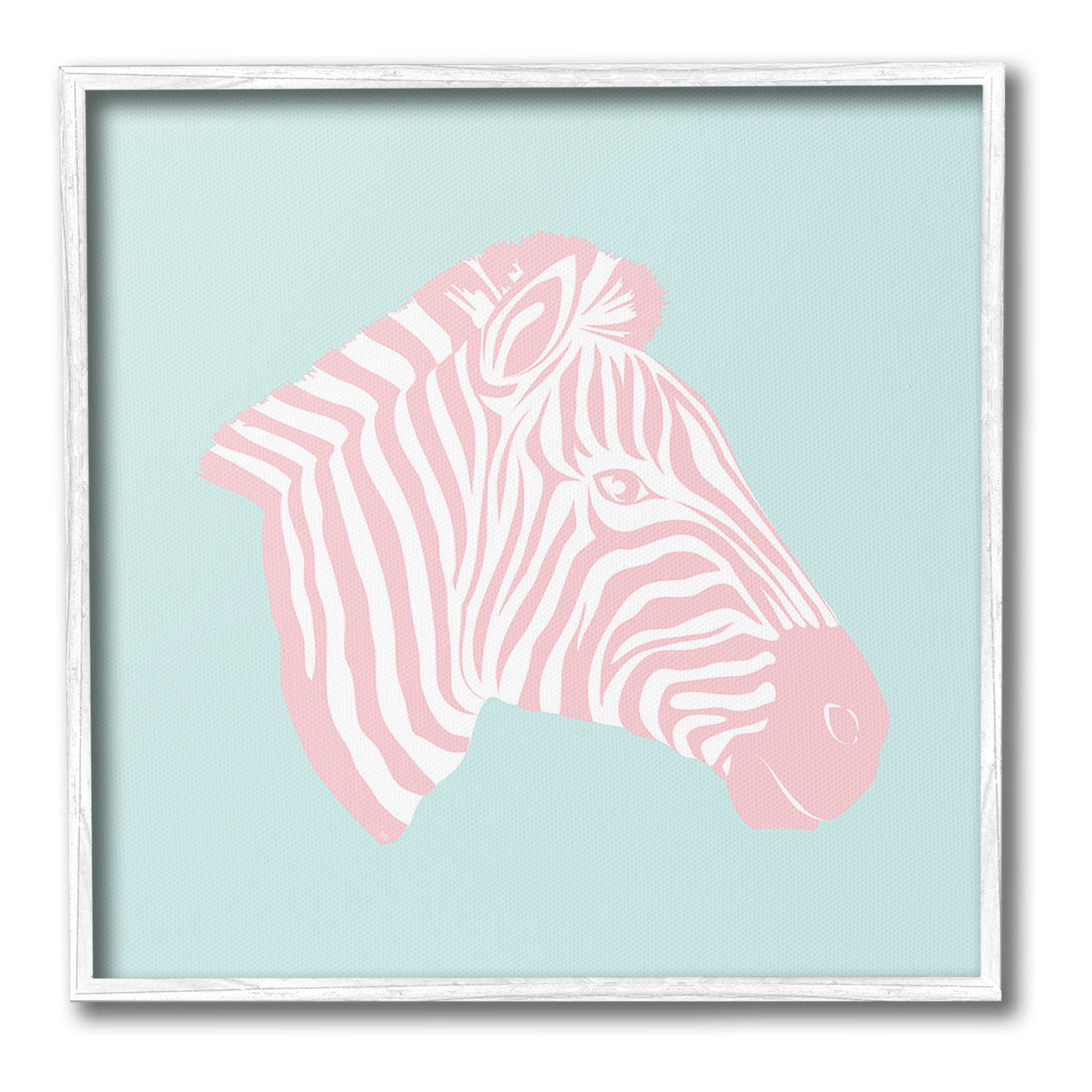 Stupell Industries Pastel Zebra Portrait Animals & Insects Painting White Framed Art Print Wall Art, 24 x 24