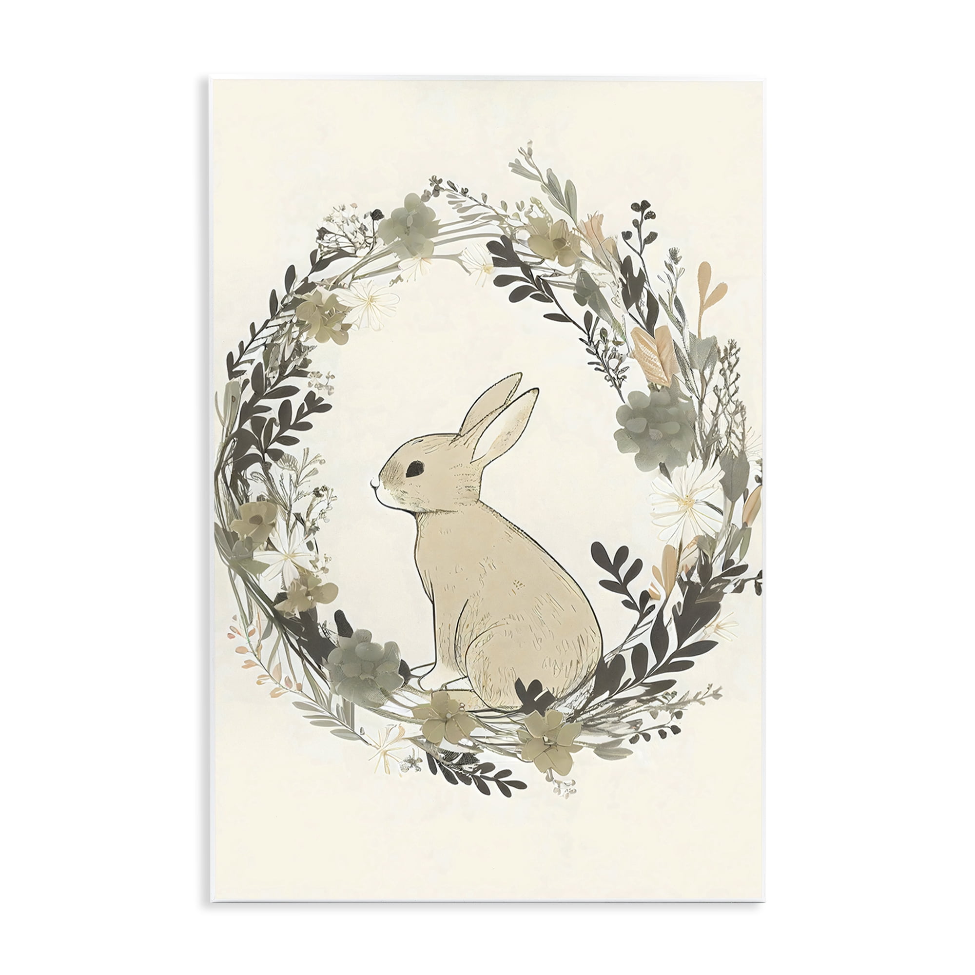 Stupell Industries Pastoral Bunny Wreath Wall Plaque Art, design by Creative Studio