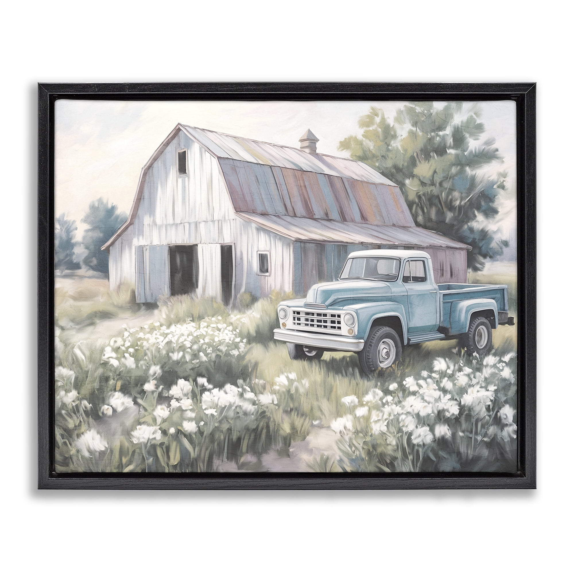 Stupell Industries Pastoral Farm Dreams Black Framed Floater Canvas Wall Art, design by Kim Allen
