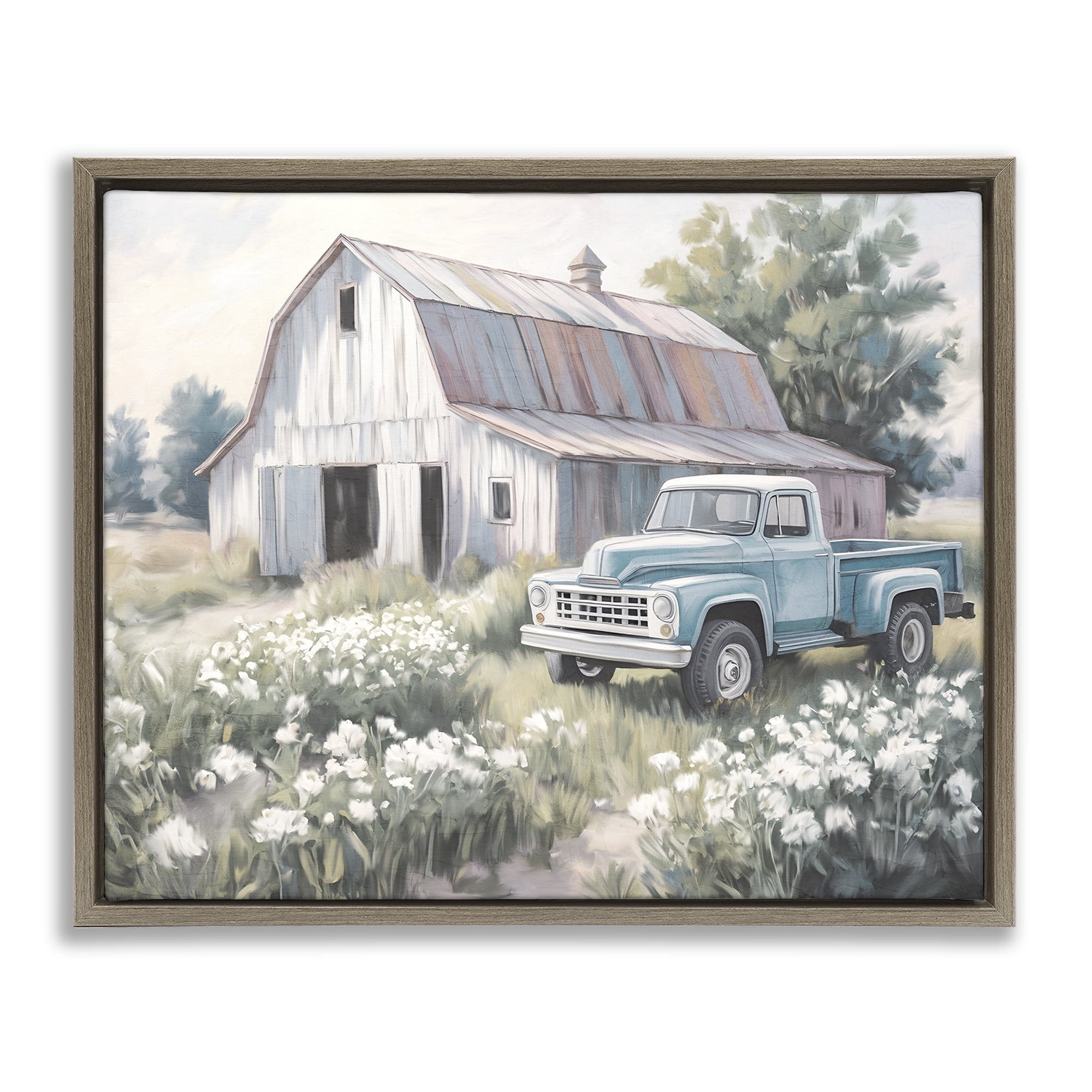 Stupell Industries Pastoral Farm Dreams Brown Framed Floater Canvas Wall Art, design by Kim Allen