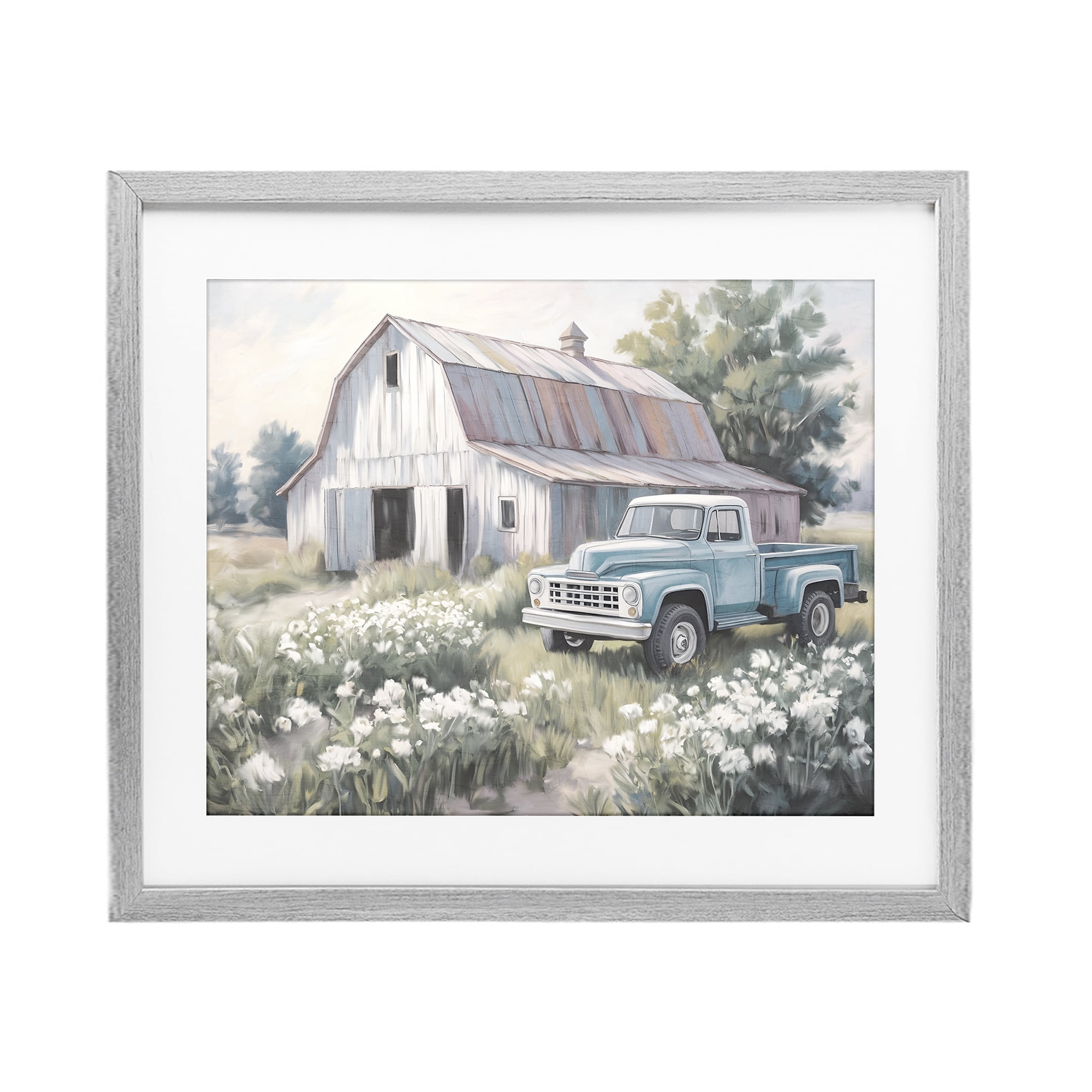 Stupell Industries Pastoral Farm Dreams Gray Framed Print Under Glass, design by Kim Allen