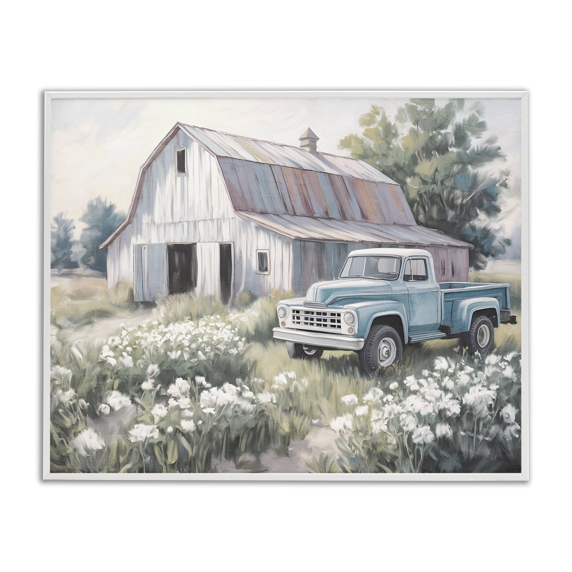 Stupell Industries Pastoral Farm Dreams White Framed Giclee Art, design by Kim Allen